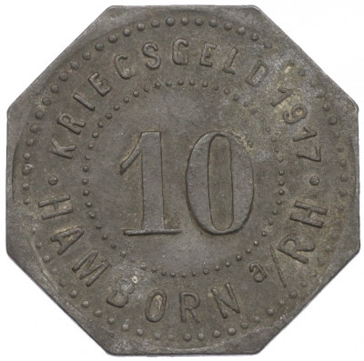 10 пфеннигов 1917 года Германия — город Хамборн (Нотгельд)