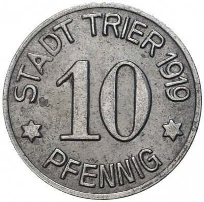 10 пфеннигов 1919 года Германия — город Трир (Нотгельд)