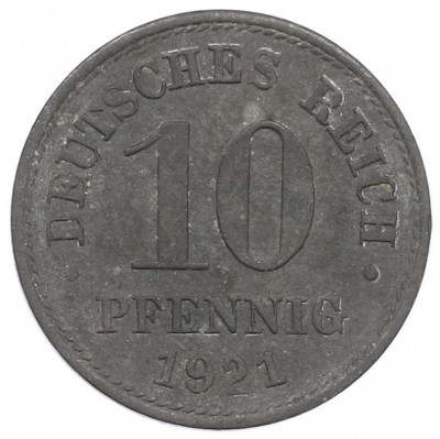 10 пфеннигов 1921 года Германия