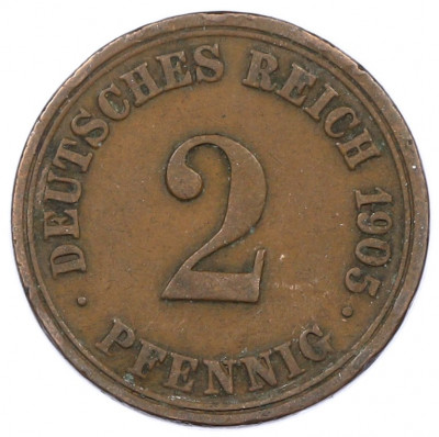 2 пфеннига 1905 года A Германия