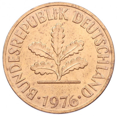 2 пфеннига 1976 года D Западная Германия (ФРГ)