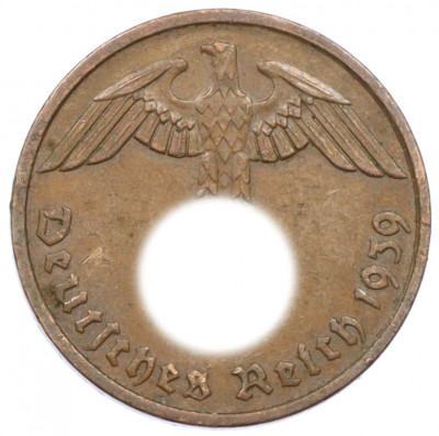 2 рейхспфеннига 1939 года F Германия