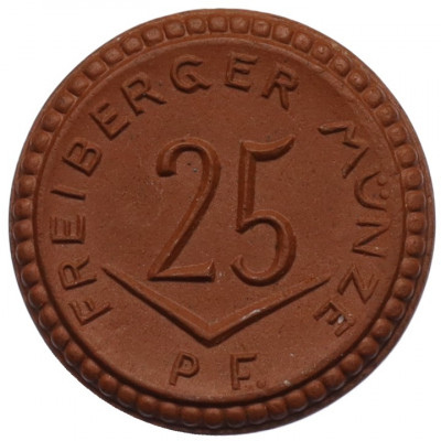 25 пфеннигов 1921 года Германия — город Фрайберг (Нотгельд)