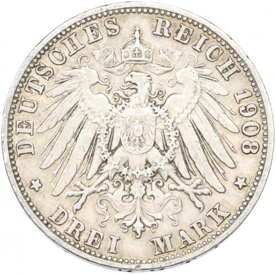 3 марки 1908 года D Германия (Бавария)