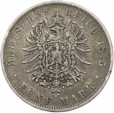 5 марок 1875 года Германия (Вюртемберг)