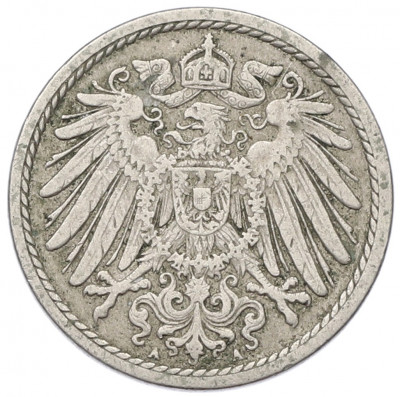 5 пфеннигов 1908 года A Германия