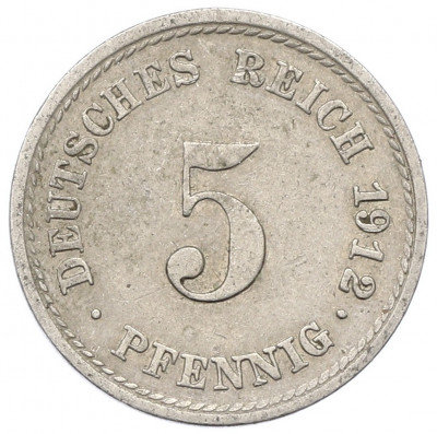 5 пфеннигов 1912 года F Германия