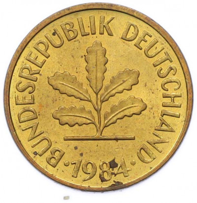 5 пфеннигов 1984 года J Германия
