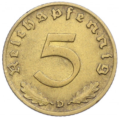5 рейхспфеннигов 1938 года D Германия