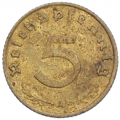 5 рейхспфеннигов 1939 года A Германия