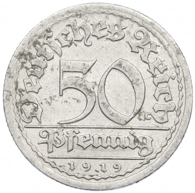 50 пфеннигов 1919 года J Германия