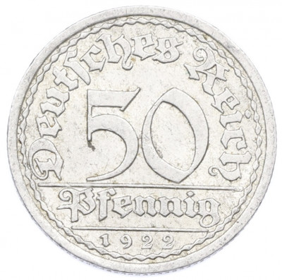 50 пфеннигов 1922 года A Германия