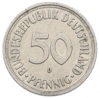 50 пфеннигов 1950 года D Западная Германия (ФРГ)