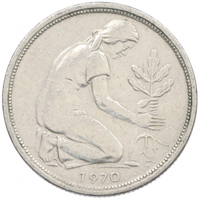 50 пфеннигов 1970 года D Западная Германия (ФРГ)