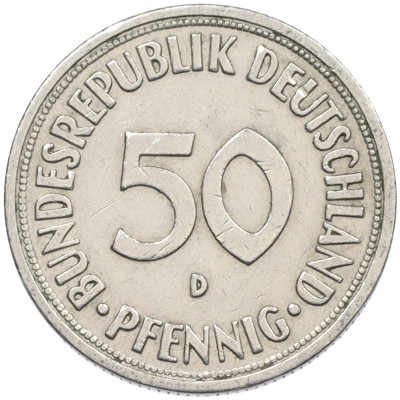 50 пфеннигов 1970 года D Западная Германия (ФРГ)