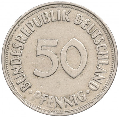 50 пфеннигов 1971 года J Западная Германия (ФРГ)