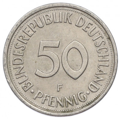 50 пфеннигов 1975 года F Западная Германия (ФРГ)