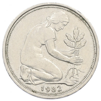 50 пфеннигов 1982 года D Западная Германия (ФРГ)