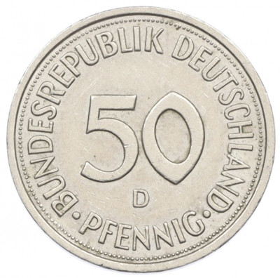 50 пфеннигов 1982 года D Западная Германия (ФРГ)