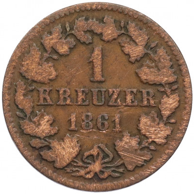 1 крейцер 1861 года Нассау