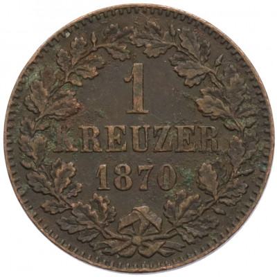 1 крейцер 1870 года Баден