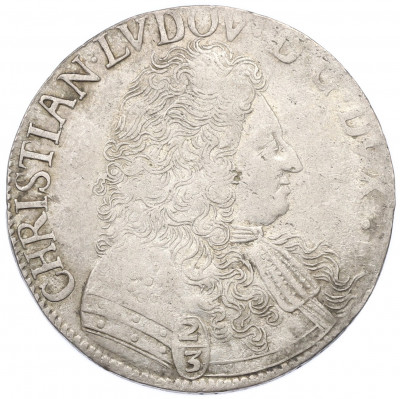 2/3 таллера 1678 года Мекленбург-Шверин (Кристиан Людвиг I Мекленбургский)