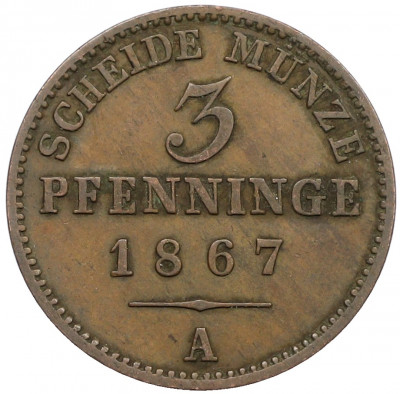 3 пфеннига 1867 года A Пруссия