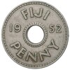 1 пенни 1952 года Фиджи