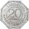 20 пфеннигов 1921 года Германия — город Нюрнберг (Трамвайный нотгельд)