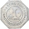 20 пфеннигов 1921 года Германия — город Нюрнберг (Трамвайный нотгельд)