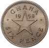6 пенсов 1958 года Гана