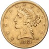 5 долларов 1881 года S США