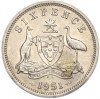 6 пенсов 1951 года Австралия