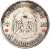 5 рейхсмарок 1935 года E Германия «Годовщина нацистского режима — Гарнизонная церковь в Постдаме» (Кирха)
