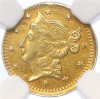 1/2 доллара 1853 года США (Калифорния) в слабе NGC (AU55)