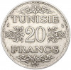 20 франков 1934 года (AH 1353) Тунис