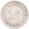10 центов 1884 года Стрейтс Сетлментс