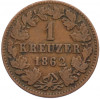 1 крейцер 1862 года Нассау