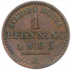 1 пфенниг 1865 года A Пруссия