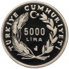 5000 лир 1992 года Турция «500 лет мира и гармонии — турецкие евреи»