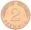 2 пфеннига 1984 года D Западная Германия (ФРГ)