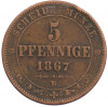 5 пфеннигов 1867 года Саксония