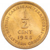 1/2 цента 1955 года Британские Восточные Карибы