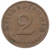 2 рейхспфеннига 1937 года D Германия