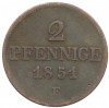 2 пфеннига 1851 года Саксония