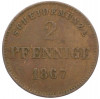 2 пфеннига 1867 года Саксен-Мейнинген
