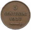5 чентезимо 1937 года Сан-Марино