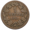 1 крейцер 1861 года Нассау