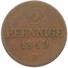 2 пфеннига 1849 года Саксония