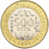 500 франков 2005 года Западно-Африканский валютный союз (Медальное соотношение сторон)